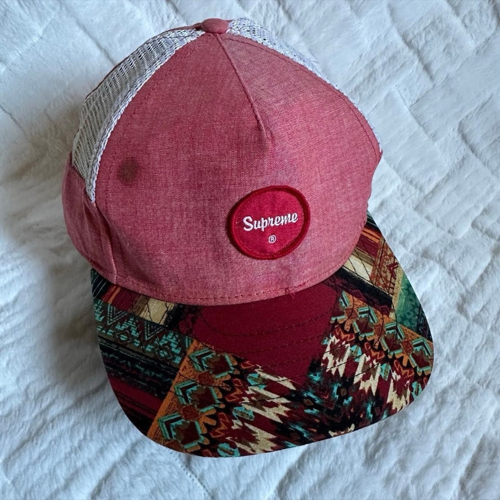 Supreme Red Patterned Cap - image 2